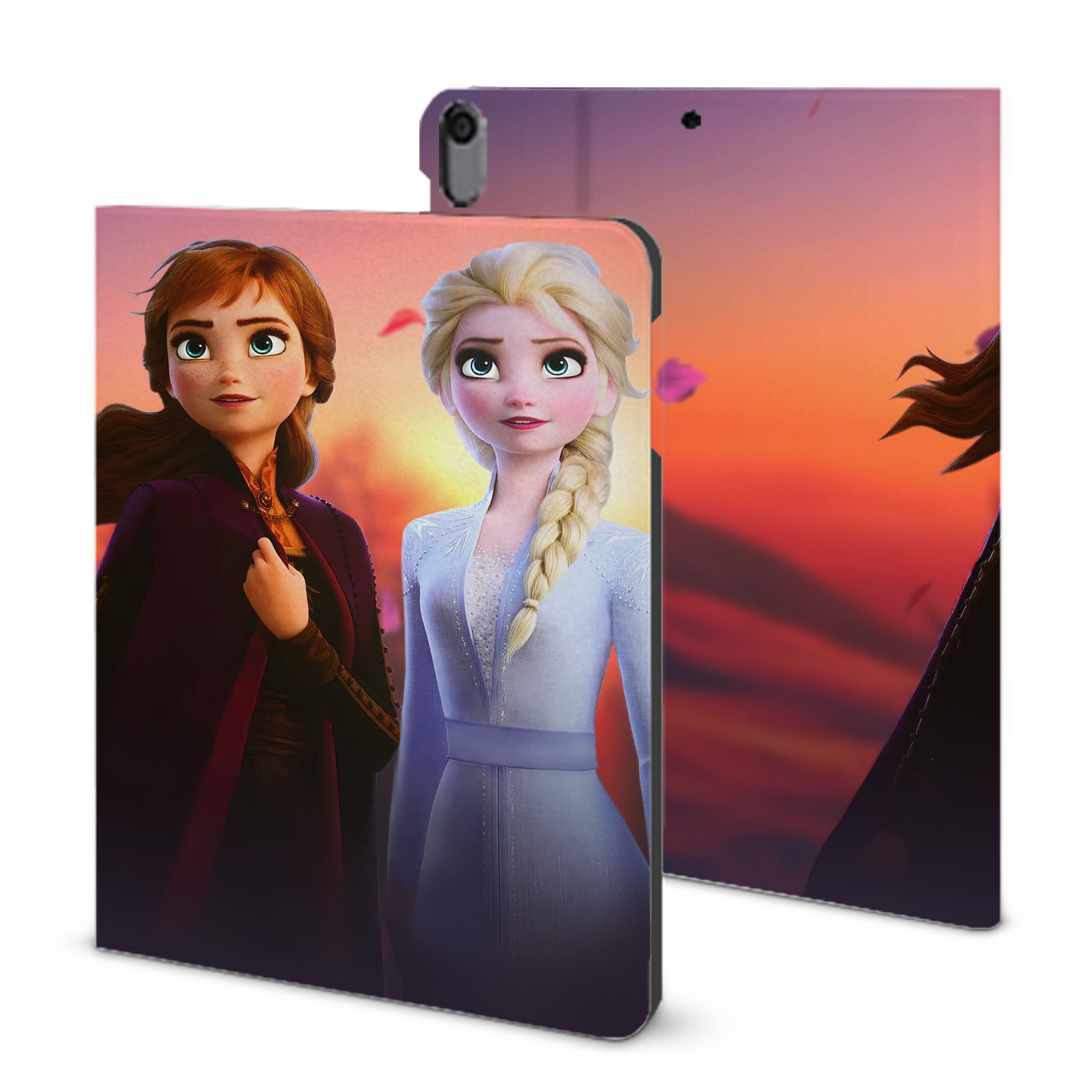 （画像用） アナと雪の女王 アンナ エルサ Frozen Anna Elsa IPad ケース ブック型 PUレザー TPU 耐衝撃 軽量 薄型 ペン収納なし 全面保護 IPad 各モデル対応